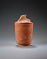 Canopic jar with falcon head, Pottery, paint